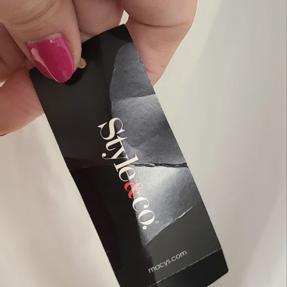 New with Tags Style & Co White Boho Top size Medium - Picture 6 of 8